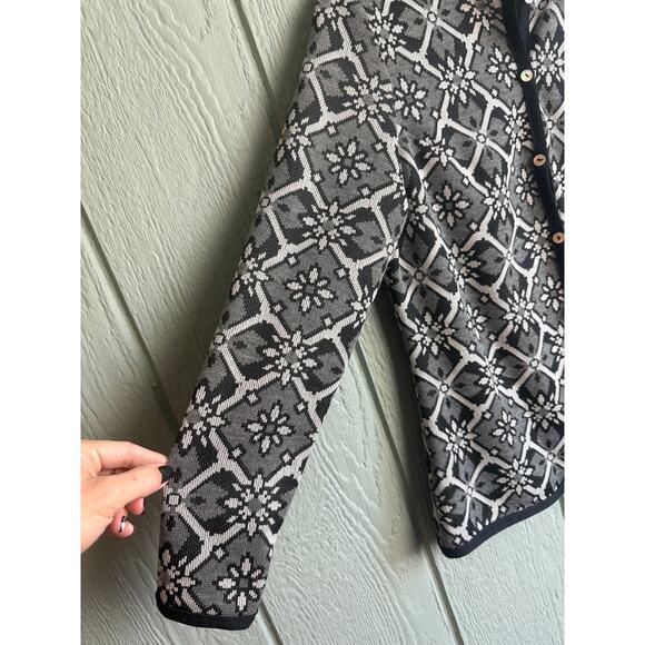 Vintage 90s Geo Floral Button Cardigan Catalina Sportswear - Picture 2 of 5